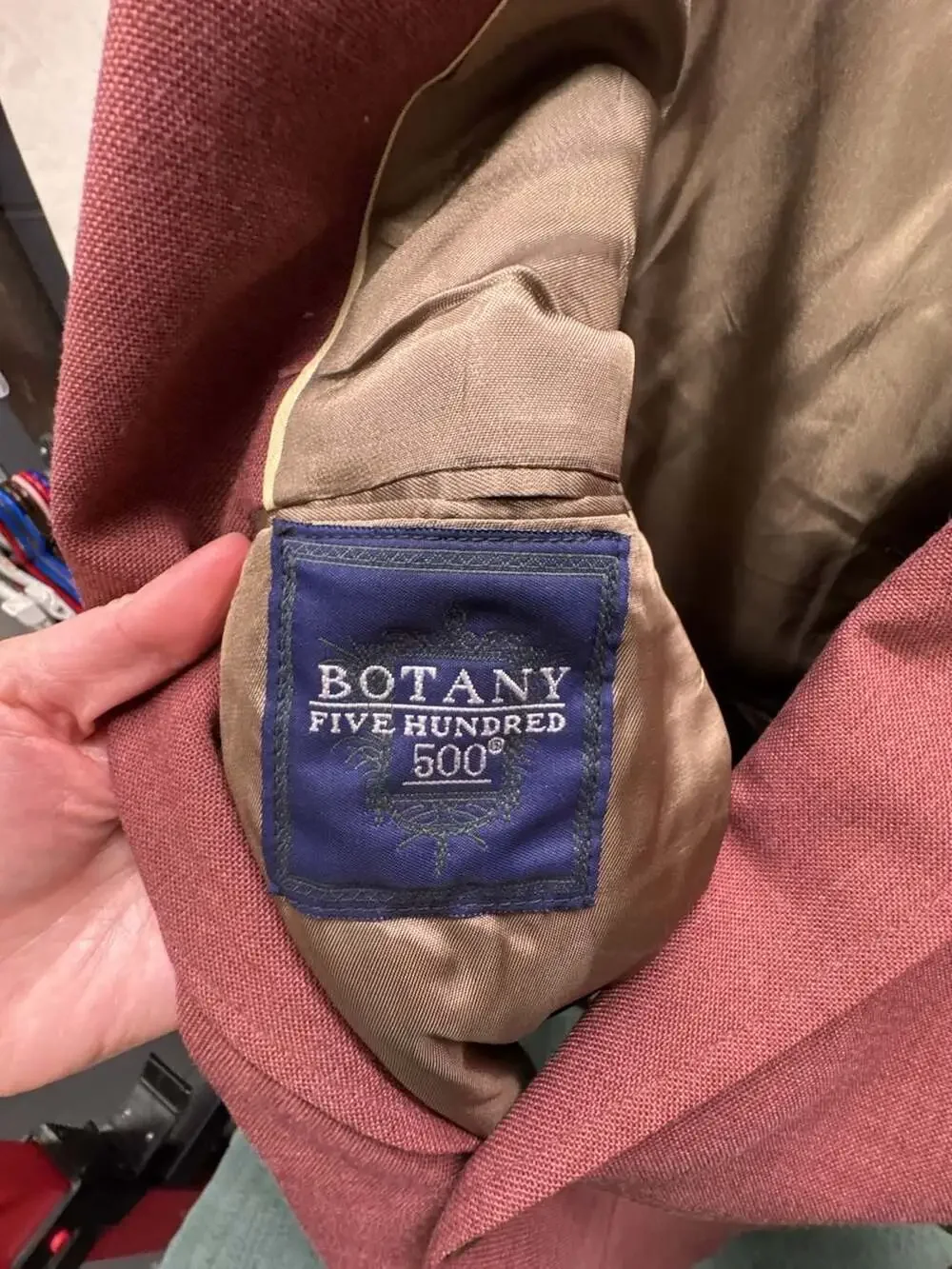 Botany 500 Men's Tailored Blazer - Red Hopsack